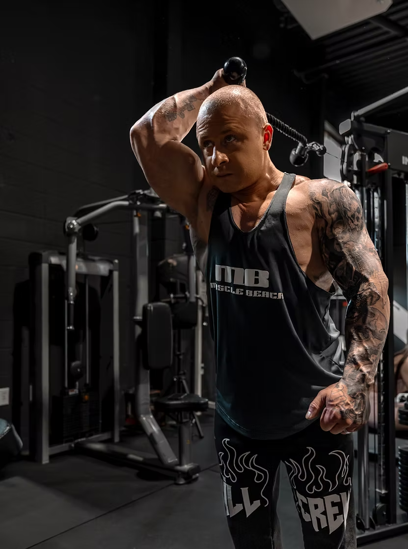 Jordan Long training in the gym